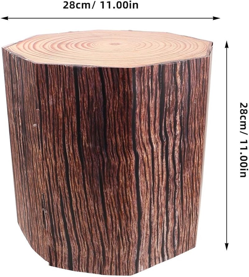 Cabilock 2pcs Faux Tree Stump Decorations Light Brown 28cm Western Cowboy Party Supplies - Image 2